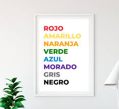 Colors In Spanish Art Printprintable Nursery Decorspanish Etsy In 2020 Spanish Art Inspirational Wall Decor Words Prints