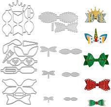 Bow template, diy hair bows, templates printable free. Amazon Com 7 Set Bow Cutting Dies Unicorn Bow Die Cuts Crown Bow Templates For Making Hair Bows Scrapbooking Diy Crafts
