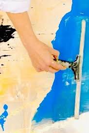 Zwischendurch habe ich blaue kreide genommen und mir, mitten im malprozess, eine unterteilung damit aufgezeichnet. Abstrakte Malerei Acryl Easy Simples Werkzeug Fur Anfanger Squeegee Youtube Abstrakte Malerei Malerei Moderne Malerei