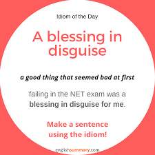 If a blessing is the pronouncing of words in a religious rite, or invoking divine favor, then this would mean god is saying some kind of magic that means you want good things to happen to them. A Blessing In Disguise Meaning And Use Idiom Of The Day English Phrases Idioms English Idioms English Words