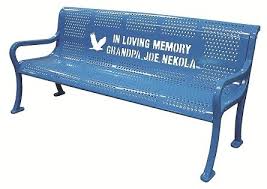 Personalized Perforated Bench Outdoor School Furniture