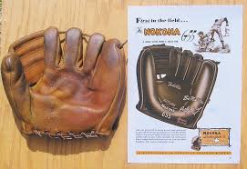 Vintage 1950's Nokona G22 Bob Milliken Baseball Glove plus Beautiful Nokona  Ad