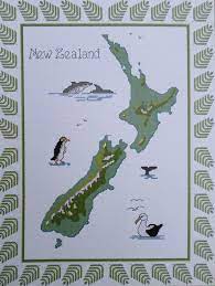 New zealand cross stitch patterns. Map Of Nz With Fern Leaf Kit Pattern Or Pdf Stitch New Zealand