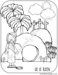 Here is a joyful religious colouring page for easter, celebrating the assension of jesus christ. Free He Is Risen Coloring Page Printable By Melonheadz Clipart