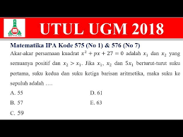 Learn vocabulary, terms and more with flashcards, games and other study tools. Persamaan Kuadrat Pembahasan Utul Ugm 2018 Matematika Ipa Kode 575 No1 Kode 576 No 7 Youtube