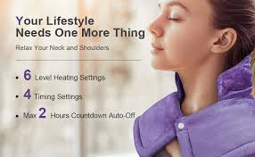 Amazon.com: 加熱墊緩解頸部和肩部疼痛,生日禮物,適合女性媽媽妻子姐妹奶奶2 磅(約0.9 公斤)電動加熱墊,6 種加熱設定,L 17 x  23 英吋(約43.2 x 58.4 公分),紫色: