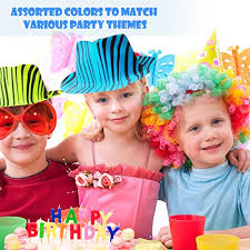 Novelty Place Party Stars Neon Fedora Plastic Party Hats For Kids And Adults Gangster Style Uv Blacklight Glow Pack Of 24 Toys Games Party Hats
