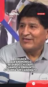 Evo Morales reveló que hace tres meses le preguntó a Andrónico Rodríguez si  quería ser candidato a la Presidencia, pero que este se quedó callado ante  la pregunta, #Unitel #Política #EvoMorales ...