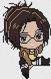 Aida 14, white 197w x 140h stitches size(s): Hanji Anime Cross Stitch Pattern Etsy In 2021 Anime Pixel Art Pixel Art Grid Pixel Art Pattern