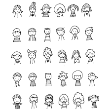 Shiny Happy World Kiddie Cameos Embroidery Pattern 5 Doodle People Doodle Drawings Simple Doodles