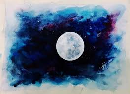 See more ideas about art, stars and moon, moon art. Easy Full Moon Watercolor Painting Rubrica Inglese Tagalog Di Craftyjaja