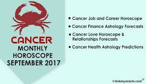 What are the special character traits of the month and what should you focus on during this month? Cancer Monthly Horoscope September 2017