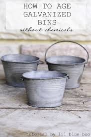 How To Distress Galvanized Metal Bins And Buckets Instantly Age Tin Without Harsh Chemicals Metal Bins Galvanized Decor Galvanized Metal