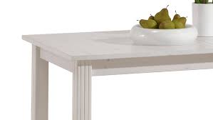 Holz hochwertig gebeizt und lackiert. Esstisch Monaco Kiefer Massiv Weiss White Wash Ausziehbar