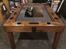 Gaming Table With Monitor For Digital Maps Woodworking Game Room Tables Gaming Table Diy Table Games