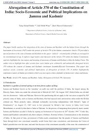 We did not find results for: Pdf Abrogation Of Article 370 Of The Constitution Of India Socio Economic And Political Implications On Jammu And Kashmir