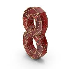 As shown, h,i,o,x are the only english alphabets which have both horizontal and vertical reflectional symmetry. Red Glass Alphabet With Golden Edges Number 8 Png Images Psds For Download Pixelsquid S11317892a