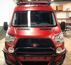 Aluminess Front Light Bar And Roof Rack On This Awesome Ford Transit Show Vehicle For Kuryakyn Ford Transit Ford Trucks New Trucks
