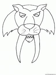 Caricatura mamut y el tigre dientes de sable juego. Dibujo De Tigre Dientes De Sable 001 Dibujos Y Juegos Para Pintar Y Colorear