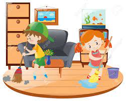 Download 36 kids cleaning classroom stock illustrations, vectors & clipart for free or amazingly low rates! Boy And Girl Cleaning Living Room Illustration Royalty Free Cliparts Vectors And Stock Illustration Image 64026075