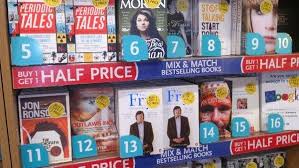 on the paperback bestsellers shelf in wh smith heathrow