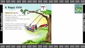 Poem 1 A Happy Child English Marigold Grade 1 Cbse Poem In Easy Hindi English Youtube