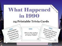 Plus, learn bonus facts about your favorite movies. 31st Birthday 1990 Trivia Cards Anniversary Games Etsy In 2021 Birthday Games For Adults Trivia Wedding Trivia