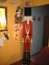 I Made This 6ft Nutcracker Out Of Cardboard Tubes With A Styrofoam Head Christmas Crafts Decorations Nutcrackers Diy Christmas Display