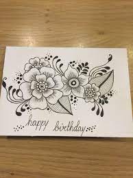 Beautiful handmade birthday card birthday card idea youtube. Zentangle Card Zentangle Patterns Birthday Cards Flower Drawing