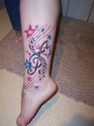 Little Colorful Stars Music Tattoo Designs Music Notes Tattoo Star Tattoos