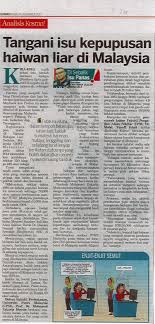 Peranan malaysia dalam menangani isu alam sekitar by ps_da. Tangani Isu Kepupusan Haiwan Liar Di Malaysia Universiti Putra Malaysia