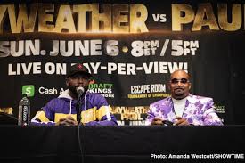 Jake paul challenges floyd mayweather to a fight and snatches his hat after the press conference for logan's. 0rjrgisgjb Dkm