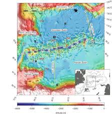 bathymetric map using data from the international