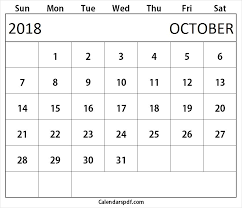 Get Exclusive Templates Of 2018 October Calendar From Here Blank October Calendar 2018 Printable Printable Calendar Word Blank Calendar Template Calendar Word