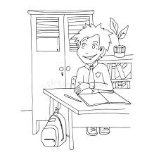 Dibujos para colorear de la serie estudiantes para colorear. El Dia Diario Para El Estudiante Del Muchacho Para Colorear Ilustracion Del Vector Ilustracion De Desayuno Pares 59720569