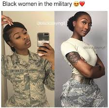 Pin By Miracle Heavens On Black Images Military Women Army Women Military Hair
