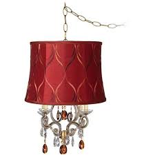 Leila Gold Merlot Designer Shade Plug In Swag Chandelier 54 Kwd Liked On Polyvore Featuring Home Li Plug In Wall Lights Ceiling Lights Swag Chandelier