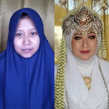 Pernikahan adat khususnya jawa (baik gaya solo maupun jogja) dapat dipadu dengan busana muslim nan tertutup seperti hijab. Before After Pengantin Sunda Siger Hijab Syar I Pengantin Hijab Barbie