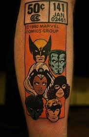 Old School X Men Comic Book Cover Tattoo Pic Comic Book Tattoo Comic Tattoo Marvel Tattoos