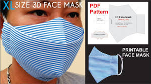 For convenience, a printable version of this article which also i made the pattern for my face (by trial and error) so if you want to make a mask for your face, you might need to adjust the pattern a little bit for a proper fit. How To Make L Size 3d Face Mask Pattern Pdf 3d Face Mask Pattern Printable Pattern Youtube