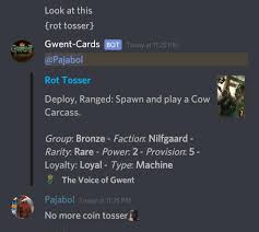 Sistem bot di situs judi online terpercaya, menjadi hal yang meresahkan para pemain. Card Bot On Official Gwent Discord Displays Updated Card Images Now Gwent