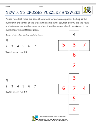 We update collection of puzzles and riddles every week! Fun Mathksheets Newtons Crosses Puzzle 3ans Puzzles For Third Graders 3rd Grade Pdf Samsfriedchickenanddonuts
