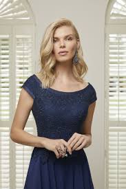 Bohosytle standesamt brautkleid bethany mit tüll rock silhouette: Kleid In A Linie Mit Chiffon Rock Von Ronald Joyce In Blau Heiraten Mit Braut De