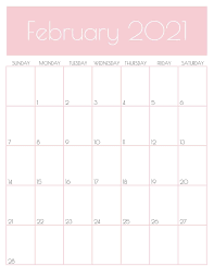 Doesn't get easier than that. Cute February 2021 Calendar Printable Editable Template