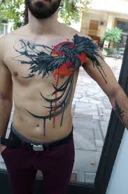 Greek Tattoo Artist Dynoz Inked This Incredible Watercolor Tattoo Of A Phoenix Rising From The Ashes In Cool Tattoos For Guys Chest Tattoo Men Tattoos For Guys