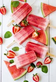 Erdbeer Melonen Eis Am Stiel Melone Eis Eis Am Stiel Lebensmittel Essen