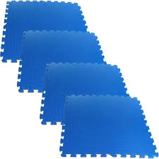 Stalwart Ultimate Comfort Blue 24 In X 24 In Foam Garage Floor 4 Pack 75 6401 The Home Depot Foam Flooring Foam Mat Flooring Soft Flooring