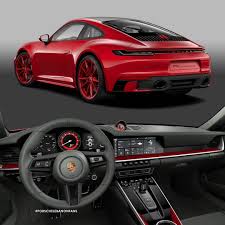 Timelessmachine A Carmine Red 911carrera4s With Sportdesign Package Featuring A Club Leather Agave Green Inter 911 Carrera 4s Porsche Porsche 911 Carrera 4s