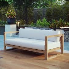 Upland Outdoor Teak Sofa By Modway Wedding Planning Registry Gifts Kleine Gartenmobel Gartenmobel Design Holzterrasse