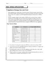 Voltage (v) is a measure of how much electrical energy is in a circuit. Household Energy Usage Lesson Plans Worksheets Reviewed By Teachers